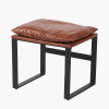 Nico Vintage Brown Leather Chair and Footstool