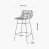 Natural Rattan Core and Black Metal Bar Stool