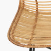 Natural Rattan Core and Black Metal Bar Stool
