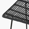 Black Rattan Core and Black Metal Dining Chair