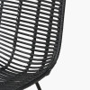 Black Rattan Core and Black Metal Dining Chair