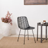 Black Rattan Core and Black Metal Dining Chair