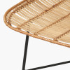 Natural Rattan Core and Black Metal Dining Chair