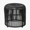 Black Rattan Core Stool