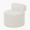 Assisi White Boucle Fabric Modern Occasional Chair