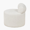 Assisi White Boucle Fabric Modern Occasional Chair