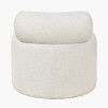 Assisi White Boucle Fabric Modern Occasional Chair