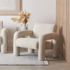 Ravello White Textured Fabric Armed Chair