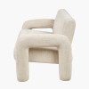 Ravello White Textured Fabric Armed Sofa