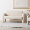 Ravello White Textured Fabric Armed Sofa