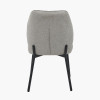 Enya Light Grey Chenille and Black Metal Quilted Back Dining Chair