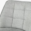Enya Light Grey Chenille and Black Metal Quilted Back Bar Stool