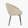 Kelsby Mocha Textured Marl Chenille and Black Metal Tub Dining Chair