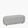 Carin Light Grey Chenille Ottoman