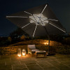 Glow Challenger T2 3m Square Anthracite Free Arm Parasol