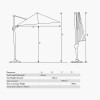 Glow Challenger T2 3m Square Luna Grey Free Arm Parasol