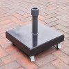 Rome Polished Black Granite 60KG Wheeled Parasol Base