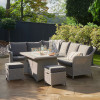 Stone Grey Antigua Corner Set with Ceramic Top and Fire Pit