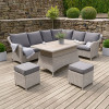 Antigua Stone Grey Outdoor Corner Seating Set with Polywood Top