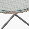 Tobs Outdoor Grey Synthetic Rattan Oval Lounger Table