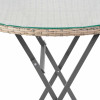Tobs Outdoor Grey Synthetic Rattan Stackable Bistro Set