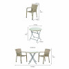 Tobs Outdoor Grey Synthetic Rattan Stackable Bistro Set