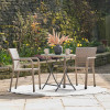 Tobs Outdoor Grey Synthetic Rattan Stackable Bistro Set