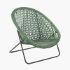 Tobs Outdoor Green Synthetic Rattan Lounger Chair