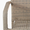 Tobs Outdoor Grey Synthetic Rattan Stacking Bench