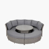 Bermuda Slate Grey Outdoor Daybed Dining Set with Ceramic Top