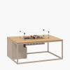 Cosiloft 120 Sandy Beige and Teak Fire Pit Table