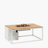 Cosiloft 120 White and Teak Fire Pit Table