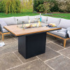Cosiloft 120 Relaxed Dining Black and Teak Fire Pit Table