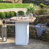 Cosiloft 100 White and Teak Fire Pit Bar Table