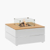 Cosipure 100 White and Teak Square Fire Pit