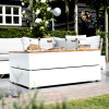 Cosipure 120 White and Teak Rectangular Fire Pit