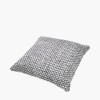 Indoor Outdoor Graphite and White Basket Weave Design Scatter Cushion
