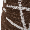 Indoor Outdoor Chocolate Brown and White Abstract Swirl Design Pouffe