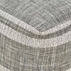 Indoor Outdoor Steel Grey and White Stripe Design Pouffe