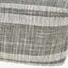 Indoor Outdoor Steel Grey and White Stripe Design Pouffe