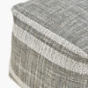 Indoor Outdoor Steel Grey and White Stripe Design Pouffe