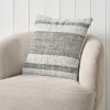 Indoor Outdoor Steel Grey and White Stripe Design Scatter Cushion