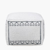 Indoor Outdoor White and Black Greek Key Design Pouffe