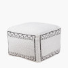 Indoor Outdoor White and Black Greek Key Design Pouffe