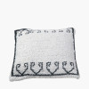 Indoor Outdoor White and Black Greek Key Design Scatter Cushion