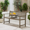 Richmond Antique Grey Outdoor Bench with Pop Up Table
