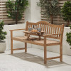 Richmond Light Teak Outdoor Bench with Pop Up Table