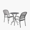 Carlo Bistro Set with Grey Striped/Plain Cushions