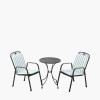 Savoy Bistro Set with Sage Green Striped/Plain Cushions