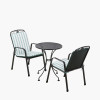 Savoy Bistro Set with Sage Green Striped/Plain Cushions